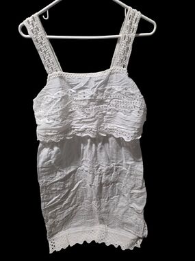 Women's J. Crew White Eyelet Cotton Midi Dress Size 12